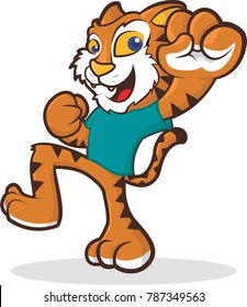 Happy Tiger Mascot