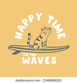 Happy Time On The Waves Graphic Tees for Kids Tshirt Artwork print