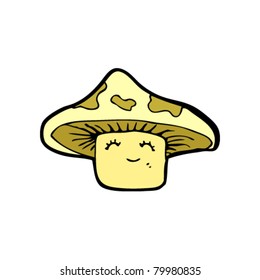 happy toadstool mushroom cartoon
