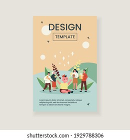 Happy toddler celebrating first birthday party. Cute baby boy in crown, parents with gifts flat vector illustration. Childhood, family party concept for banner, website design or landing web page