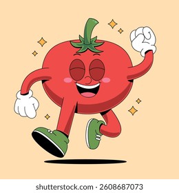 Happy Tomato Cartoon Mascot illustration