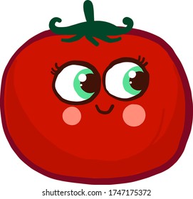 Happy tomato , illustration, vector on white background
