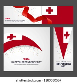 Happy Tonga independence day Banner and Background Set