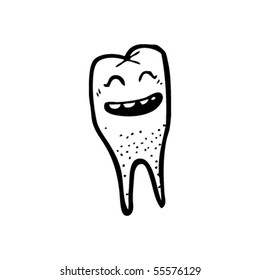 caricatura de dientes felices