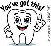 Happy tooth cartoon character vector illustration