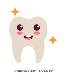happy tooth character isolated icon