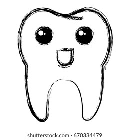happy tooth character isolated icon