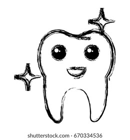 happy tooth character isolated icon