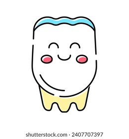 happy tooth color icon vector. happy tooth sign. isolated symbol illustration