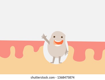 happy tooth in gum