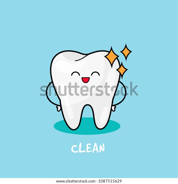 幸せな歯のアイコン かわいい歯のキャラクター 歯を磨く 歯科の人物のベクターイラスト 歯科児童向けのイラスト 口腔衛生 歯の清掃 のベクター画像素材 ロイヤリティフリー