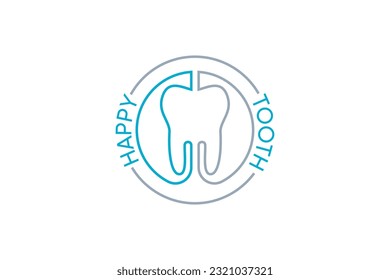 Happy Tooth logo design template 