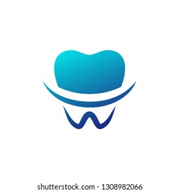 Happy tooth logo template. Vector image.