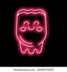 happy tooth neon light sign vector. happy tooth illustration