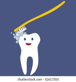 Happy tooth Personage Teeth care concept