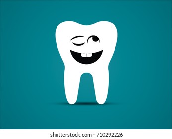 Happy tooth vector drawing