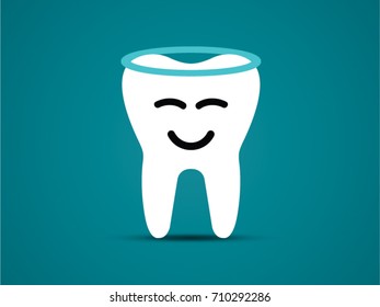 Happy tooth vector drawing