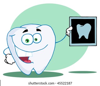 Happy Tooth With An Xray,background