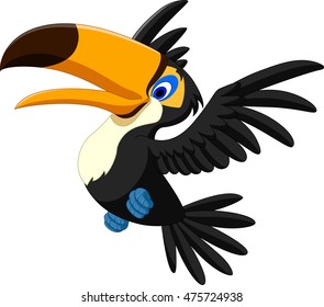 Happy toucan flying