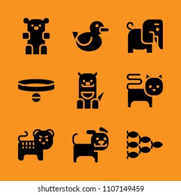 happy, tourism, buffalo and african icon set. Vector illustration for web and design.