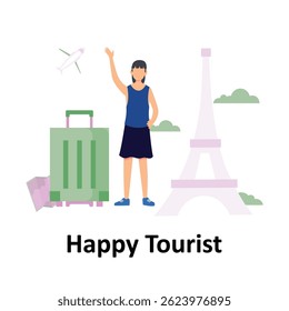  Happy Tourist :Vector Icon which can easily modify or edit

