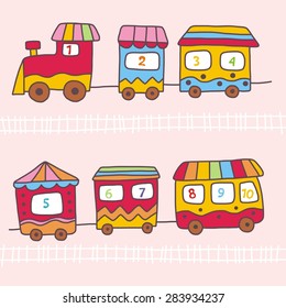 happy train cartoon card