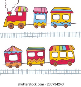 happy train cartoon card