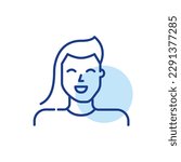 Happy trans person transitioning from male to female gender. Crossdressing, gender reassignment. Pixel perfect icon