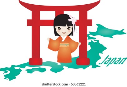 Happy Travel with Good feeling on white background : vector illustration