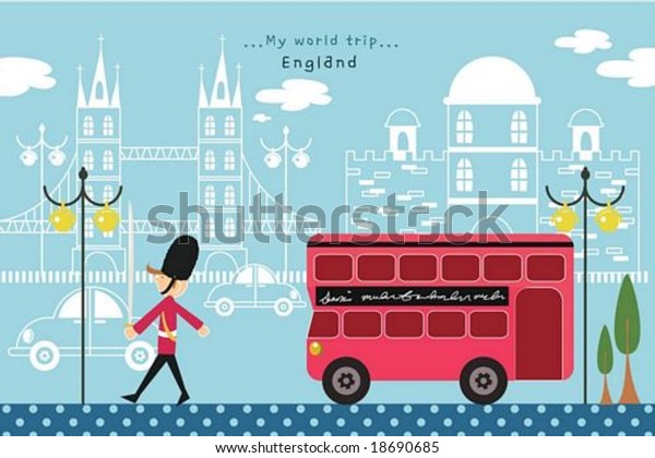 Happy Travel Guarding Young British Soldier Stock Vector (Royalty Free ...