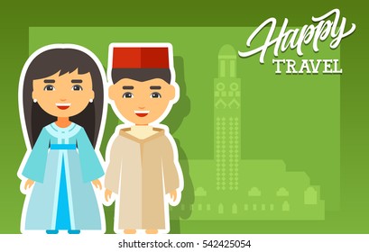Happy travel lettering with Turkish couple
