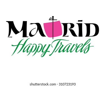 Happy Travel Series Madrid Hand Lettering