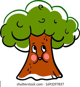 Happy tree, illustration, vector on white background