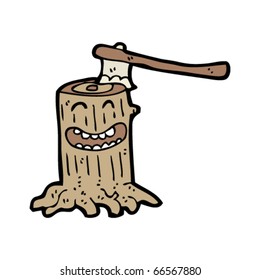 happy tree stump cartoon