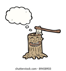 happy tree stump cartoon