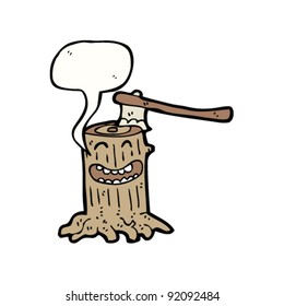 happy tree stump cartoon