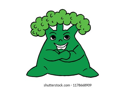 Happy Treeman/tree with human features smiling