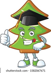 Happy trees cookies wearing a black Graduation hat