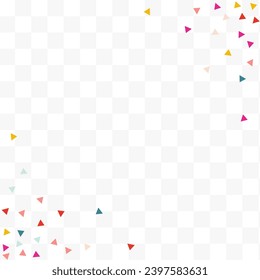 Happy Triangle Festival Vector Transparent Background. Celebration Geometric Pattern. Celebrate Confetti Backdrop. Falling Shapes Effect Wallpaper.