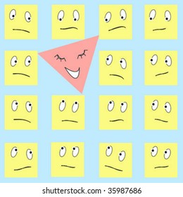 Happy triangle and sad square