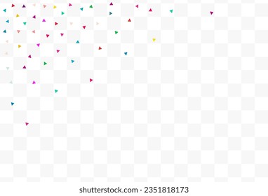 Happy Triangle Top Vector Transparent Background. Festival Shapes Postcard. Celebrate Elements Design. Falling Confetti Flying Card.