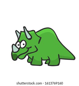 A happy triceratops side view