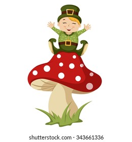 Happy Troll On A Mushroom