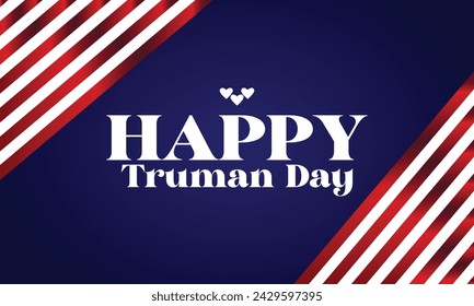 Happy Truman Day Stylish Text With Usa Flag Design svg