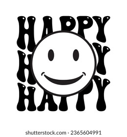 happy  T-Shirt Design, Vector File 