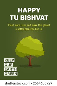 Happy Tu Bishvat on Hebrew. Tu Bishvat Background with Watering Flowers Concept. New Year for Trees, Jewish Holiday. 