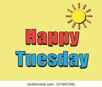 Happy Tuesday Banner Typography Compositionheadline Title Stock Vector ...