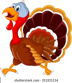 happy turkey cartoon for your design 