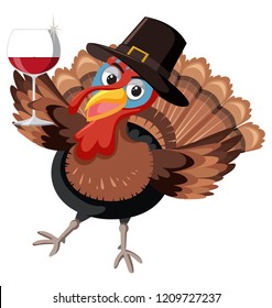 A happy turkey character illustration