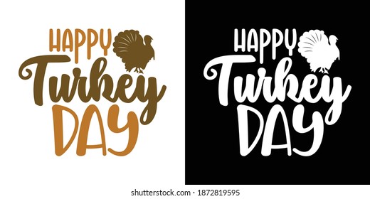 Happy Turkey Day Printable Vector Illustration